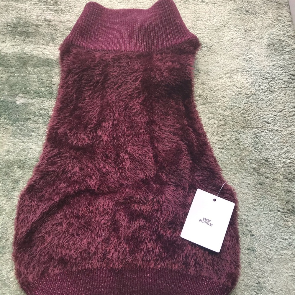 Fuzzy high neck crop top